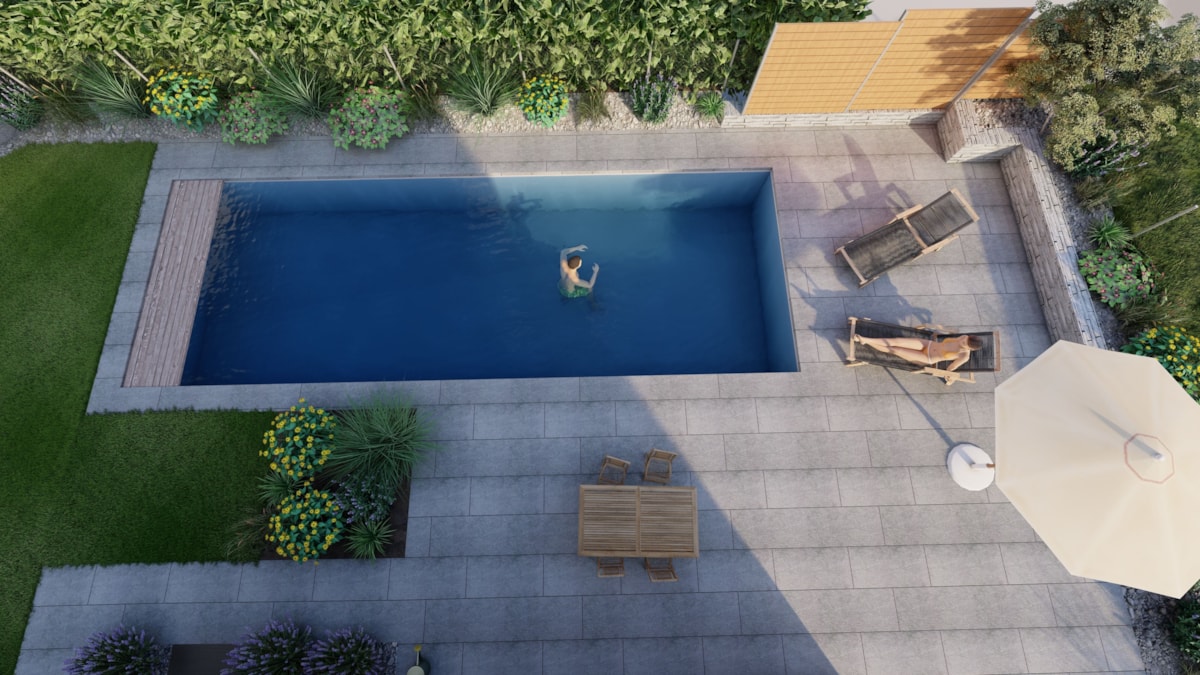 Ohne laufende Gartenarbeiten bleibt Raum für:

Form, Lage und Grösse des Pools
Integration in Garten und Terrasse
Technik, Energieeffizienz und Pflegekomfort